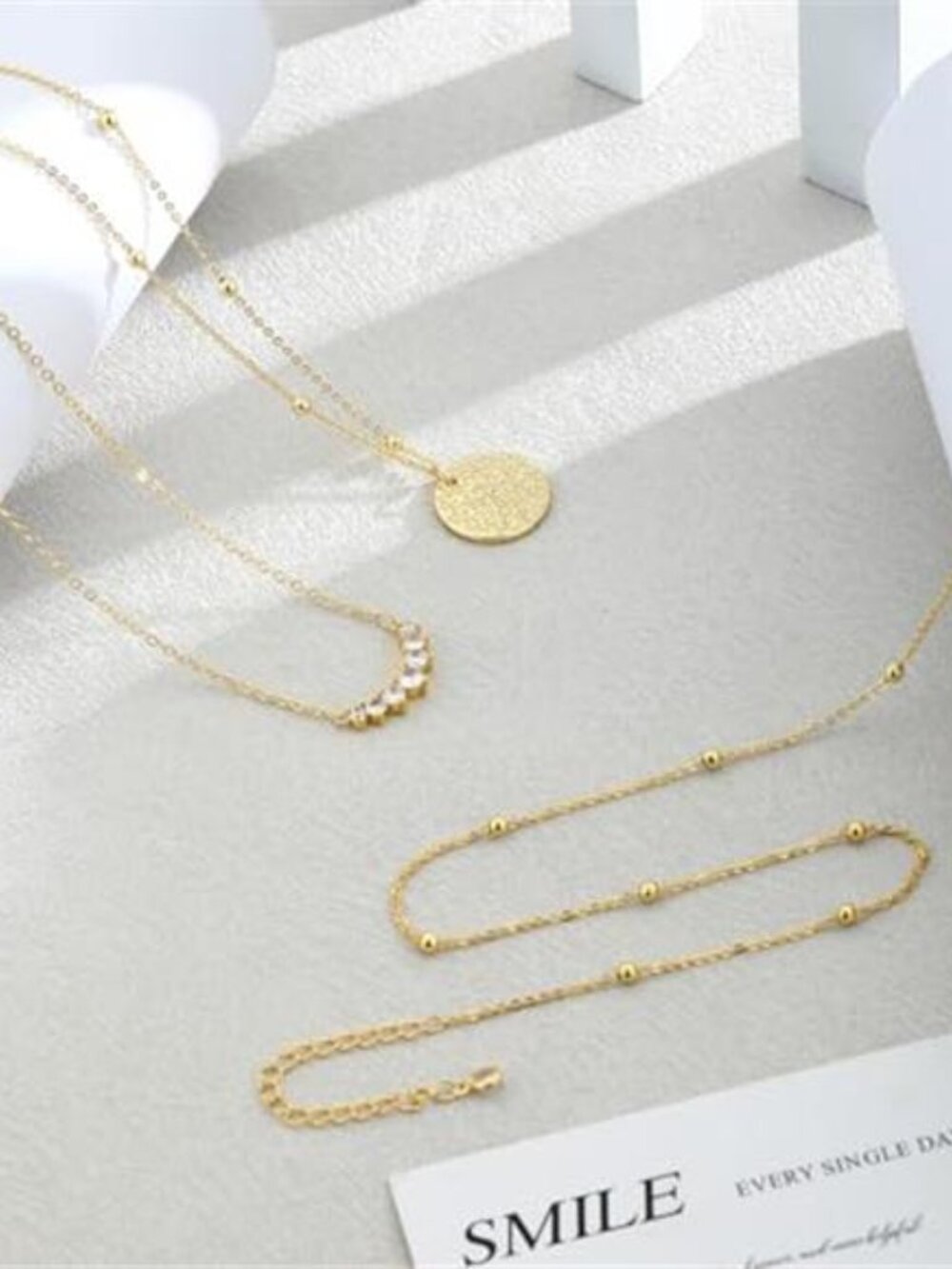 Gold/Silver Layered Necklaces for Women,Dainty 14k Gold Plated Stackable Choker - Picture 6 of 7